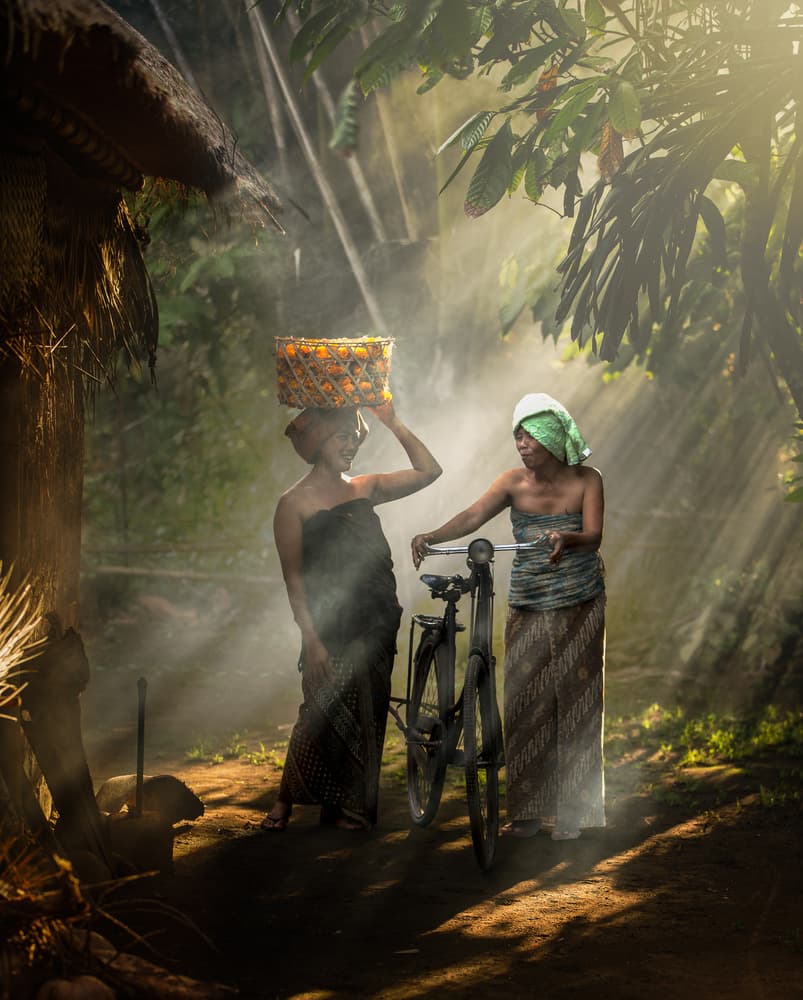 Hazy Morning Village Life by Gatot Herliyanto — canvas wall art