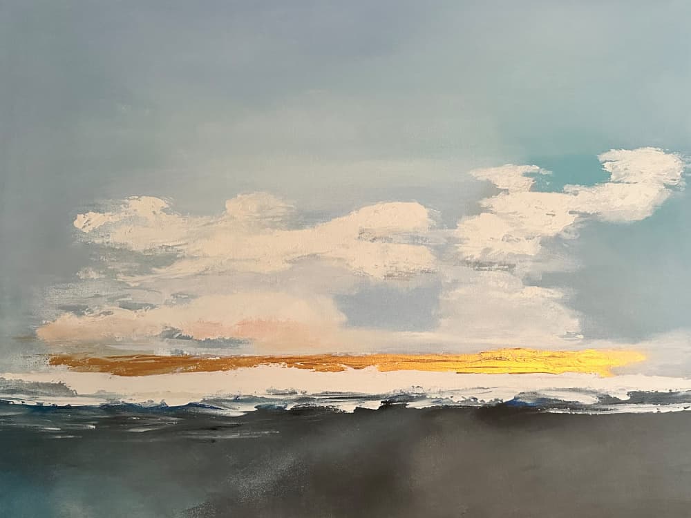 Golden Ocean Horizon by Breanna Megan Studio — canvas wall art
