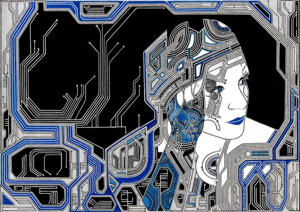 Futuristic Cyborg Woman by Iona Gilburt — canvas wall art