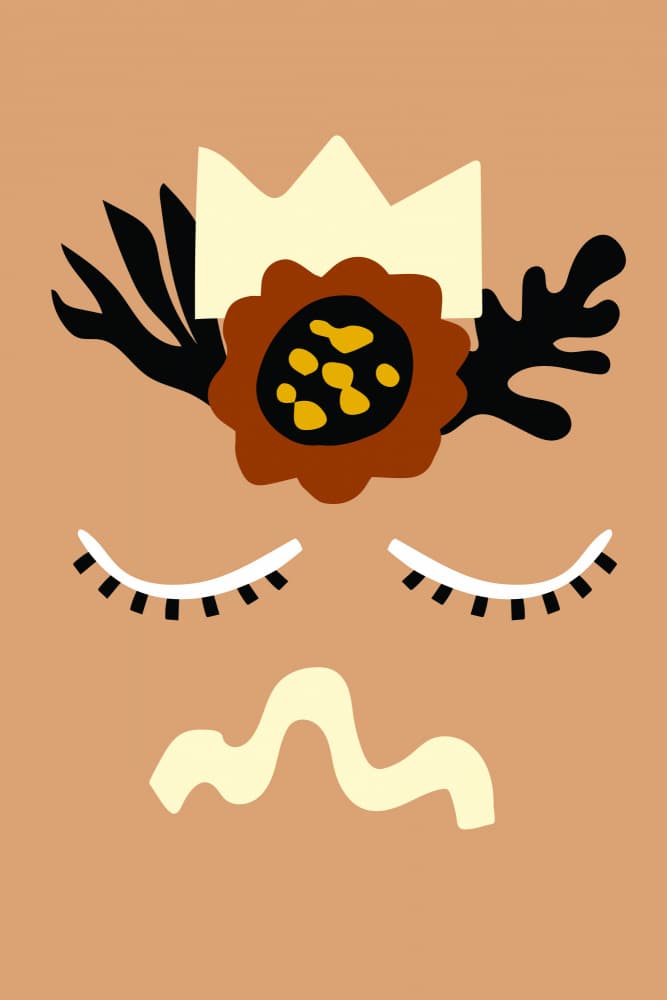 Dreamy Crowned Face by jay stanley — canvas wall art