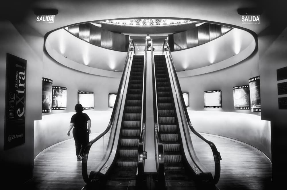 Modern Escalator Ascent by Gu and Hongchao — canvas wall art
