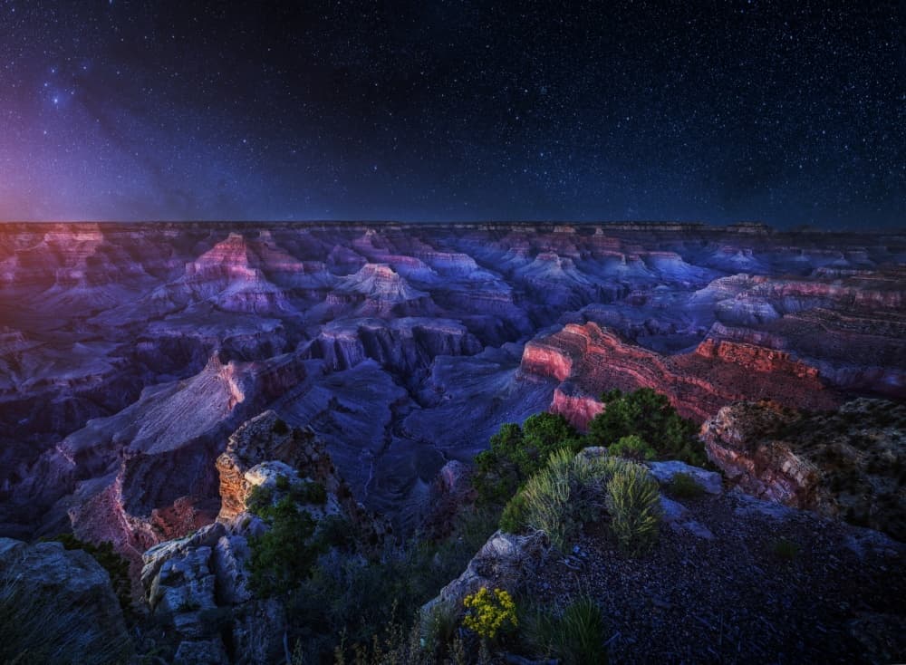 Starry Canyon Night by Juan Pablo de Miguel — canvas wall art