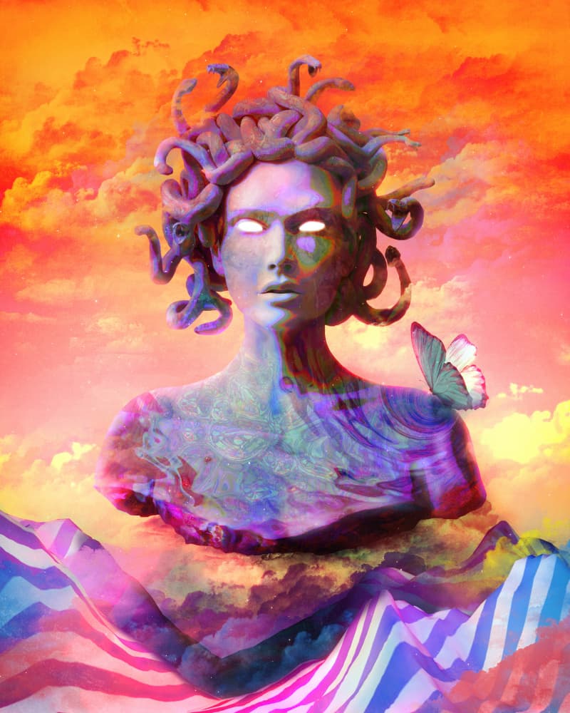 Mystic Medusa Sunset by Halit Benli — canvas wall art