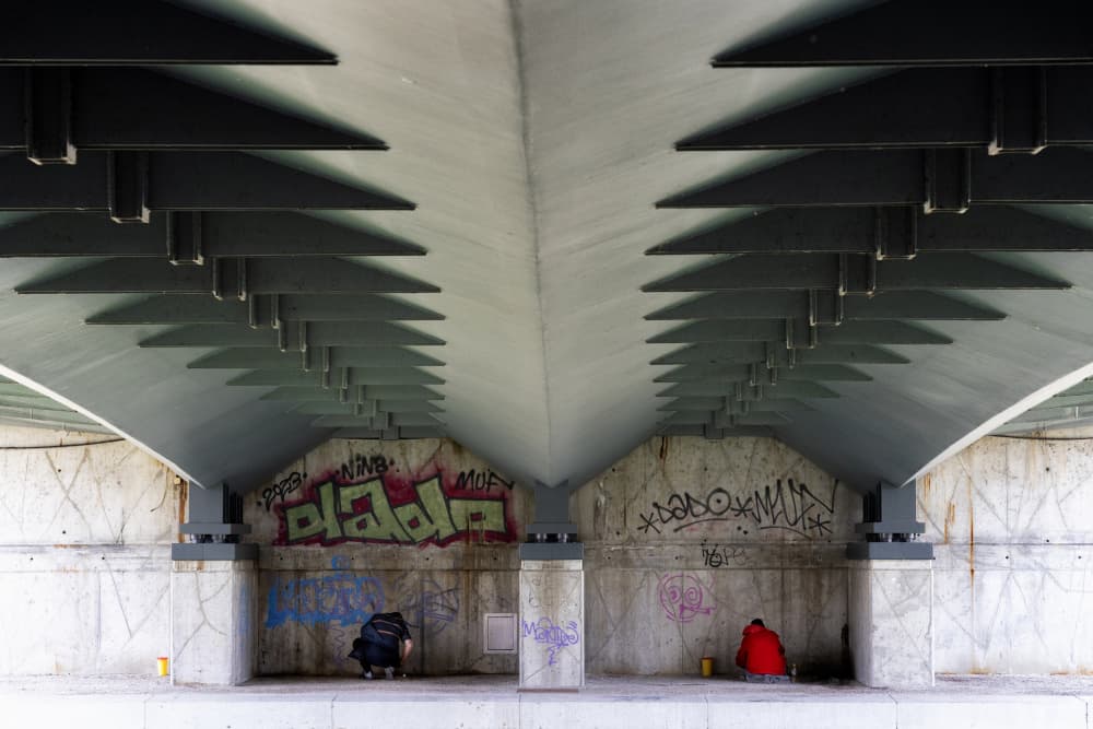 Geometric Bridge Shadows by Jurij Bizjak — canvas wall art