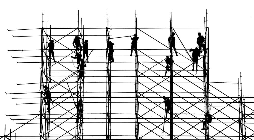 Scaffolding Silhouettes by Zhou Chengzhou — canvas wall art