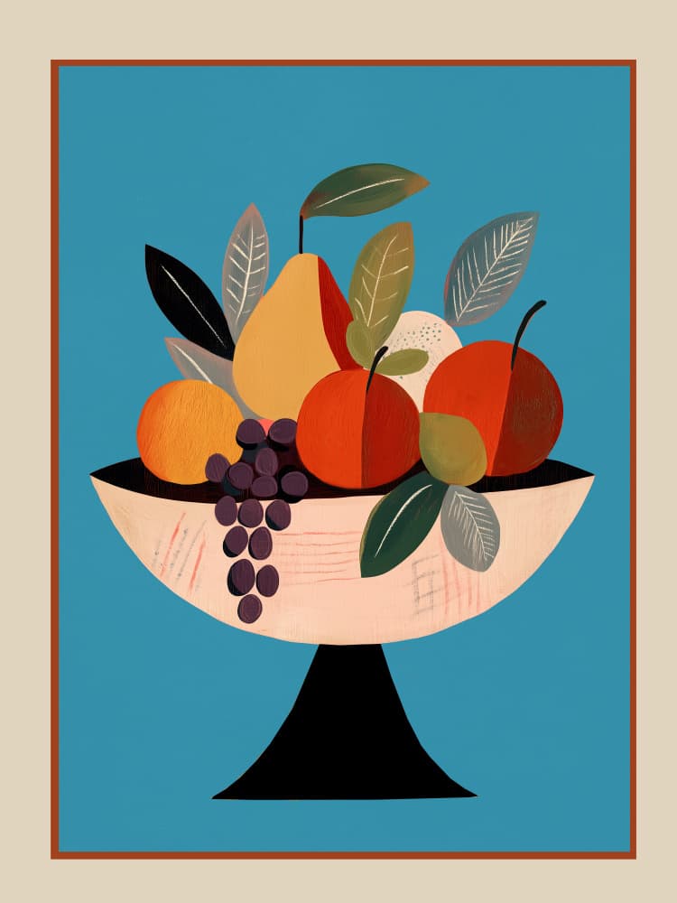 Vibrant Fruit Bowl by Flow Line — canvas wall art