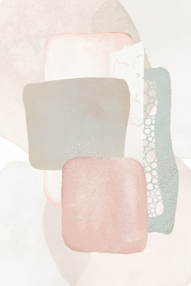 Soft Pastel Shapes by Sally Ann Moss — canvas wall art