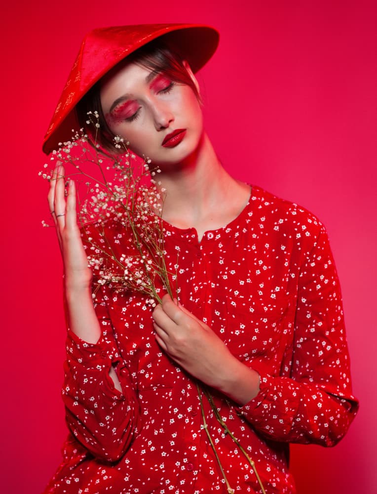 Red Hat Beauty by Offer Ellbogen — canvas wall art