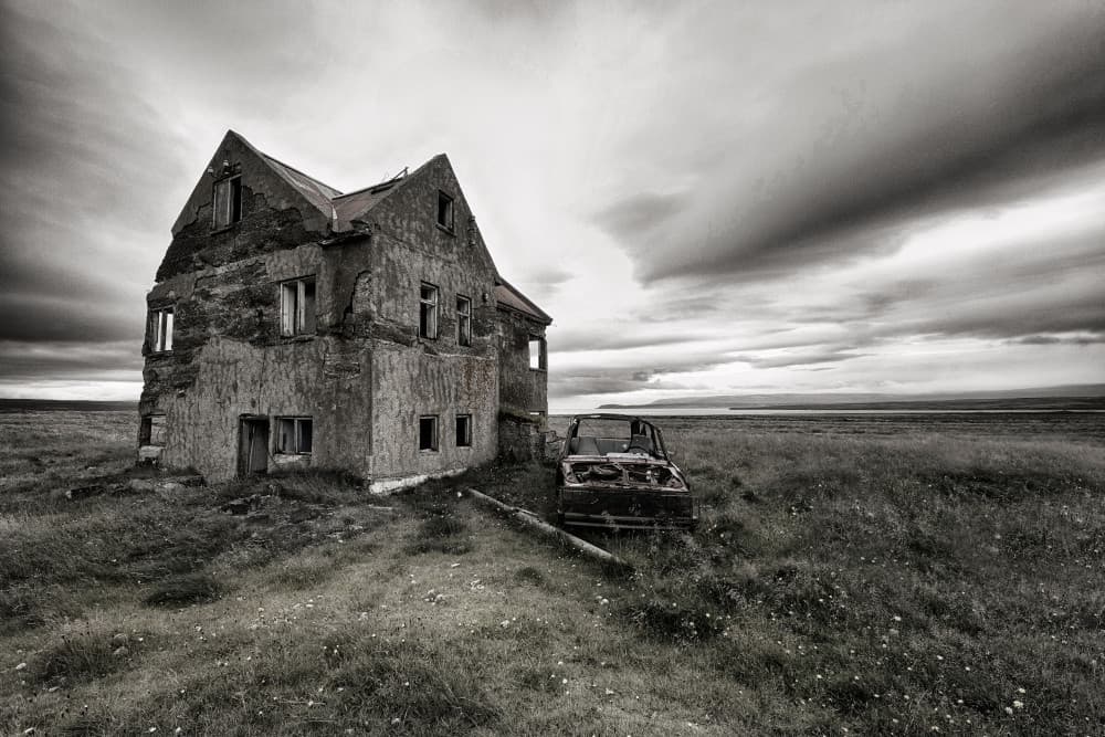 Abandoned House and Car by Þorsteinn H. Ingibergsson — canvas wall art
