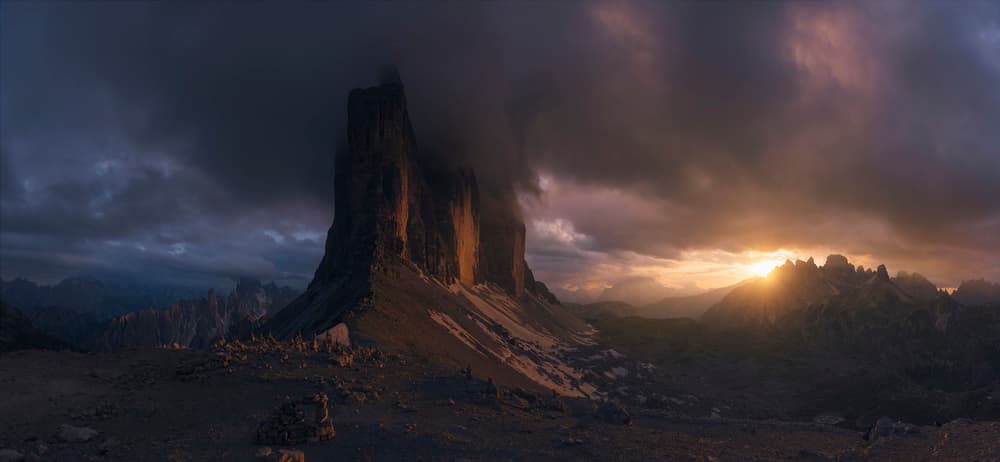 Dramatic Mountain Sunset by David Martin Castan — canvas wall art