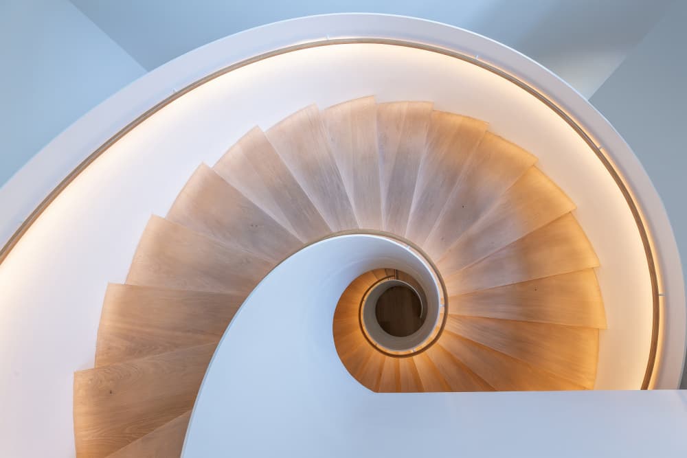 Elegant Winding Staircase by Wilma Wijers Smeets — canvas wall art