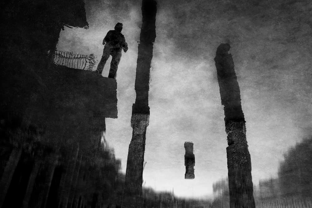 Surreal Urban Reflection by Ekkachai Khemkum — canvas wall art