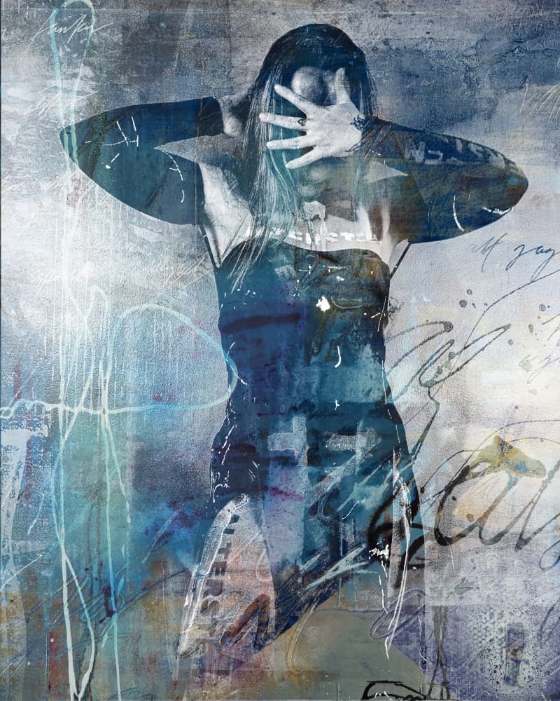 Layered Blue Figure by Mikael Altersten — canvas wall art