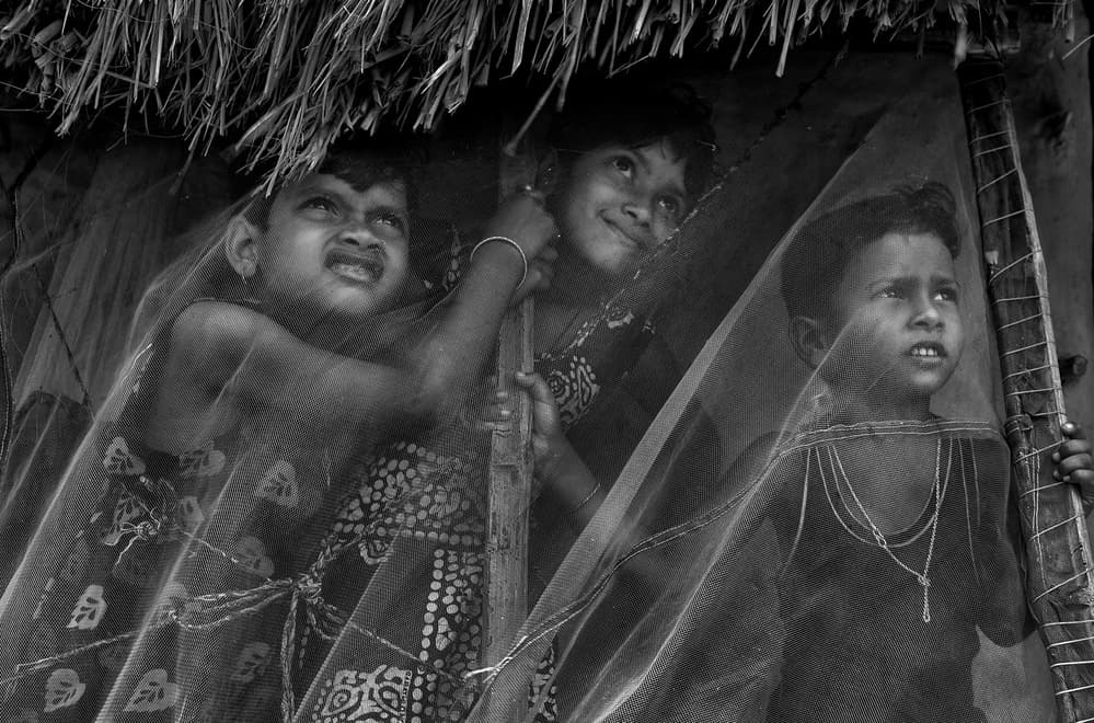Hopeful Children Gaze by Avishek Das — canvas wall art