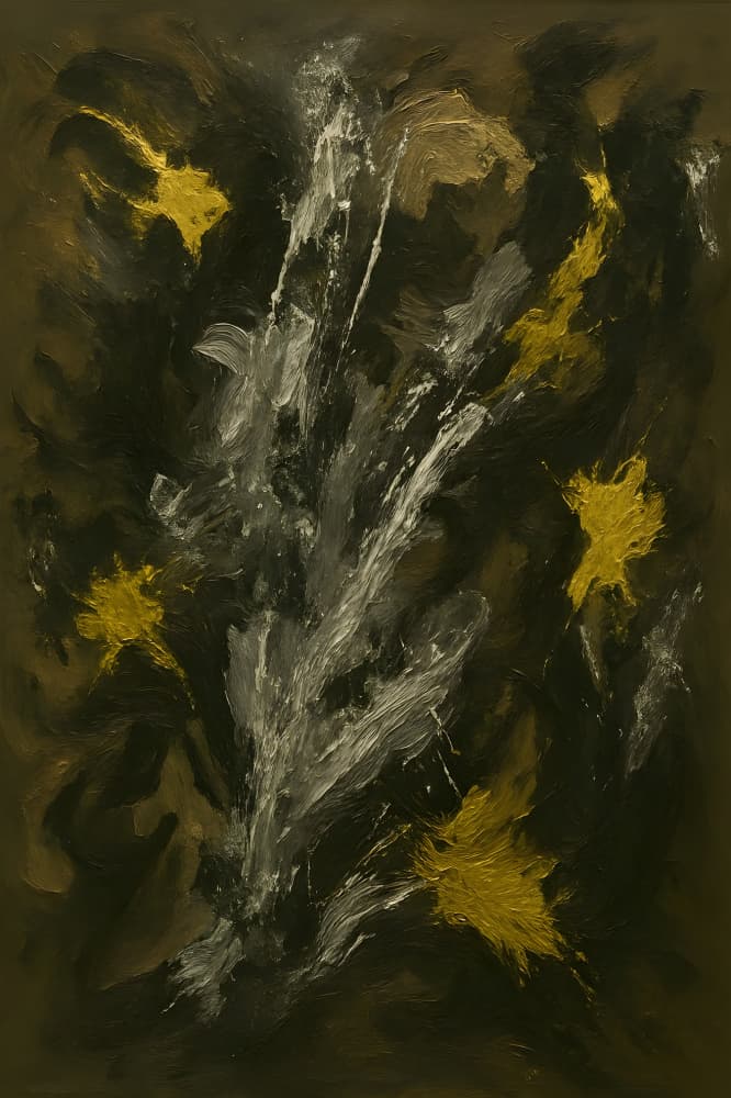 Golden Abstract Flow by HUGO — canvas wall art