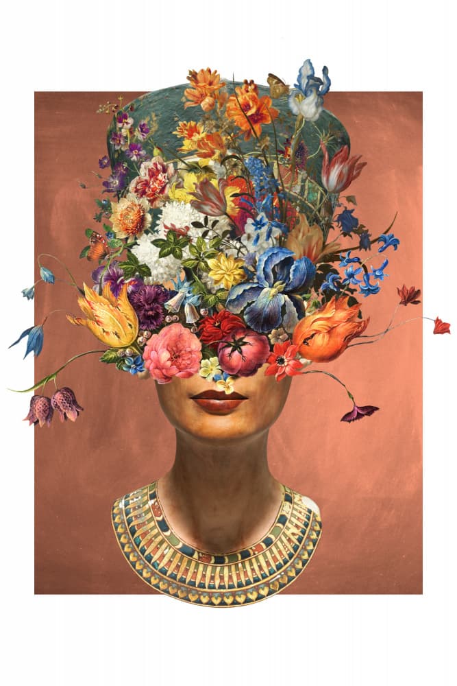 Floral Egyptian Queen by Marja van den Hurk — canvas wall art