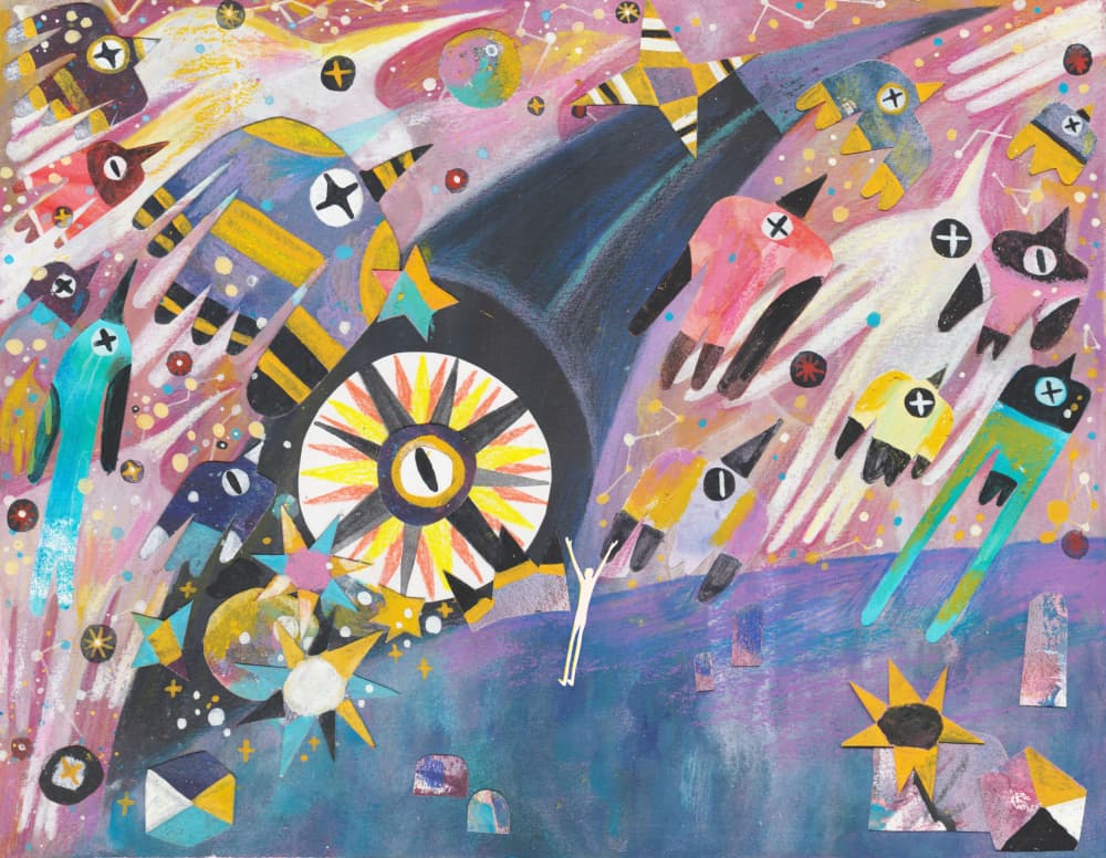 Whimsical Cosmic Birds by Changyu Zou — canvas wall art