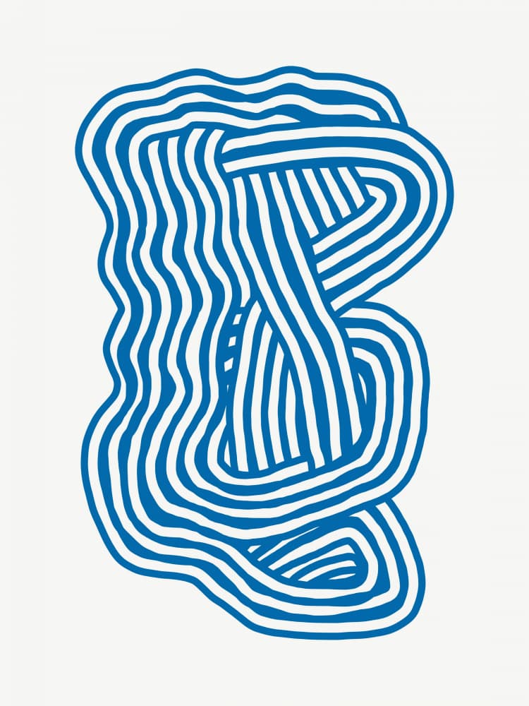 Fluid Blue Lines by Little Dean — canvas wall art