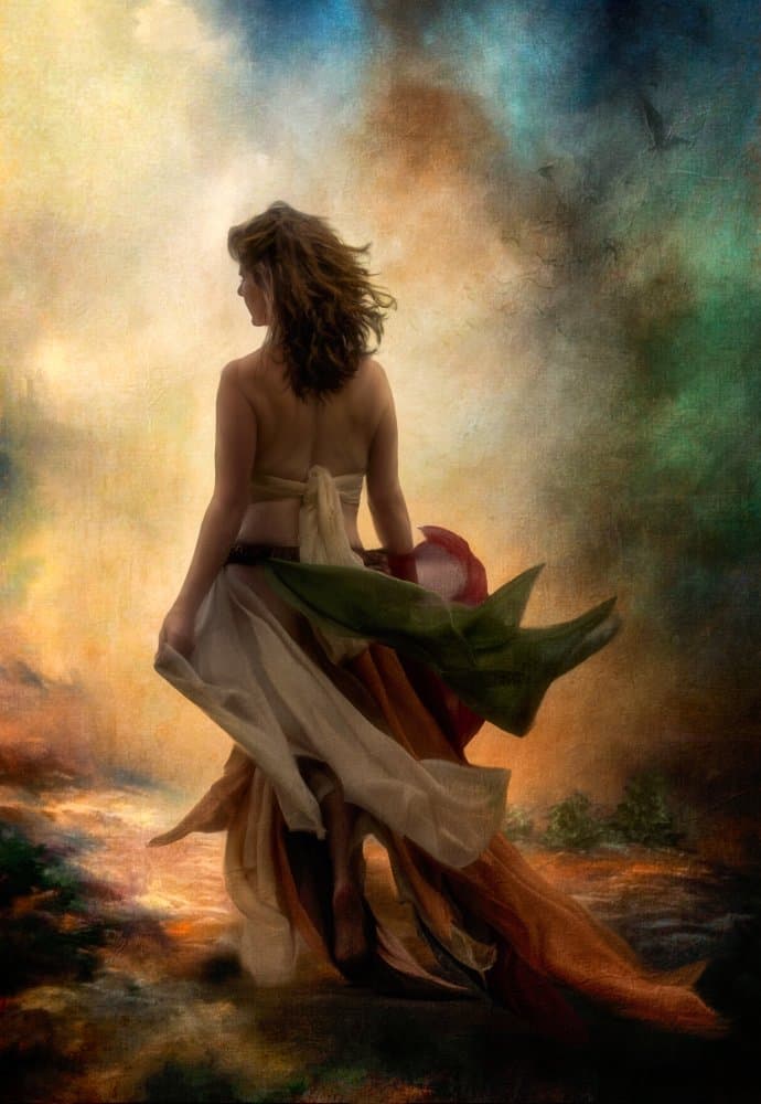 Ethereal Woman Flowing by Charlaine Gerber — canvas wall art