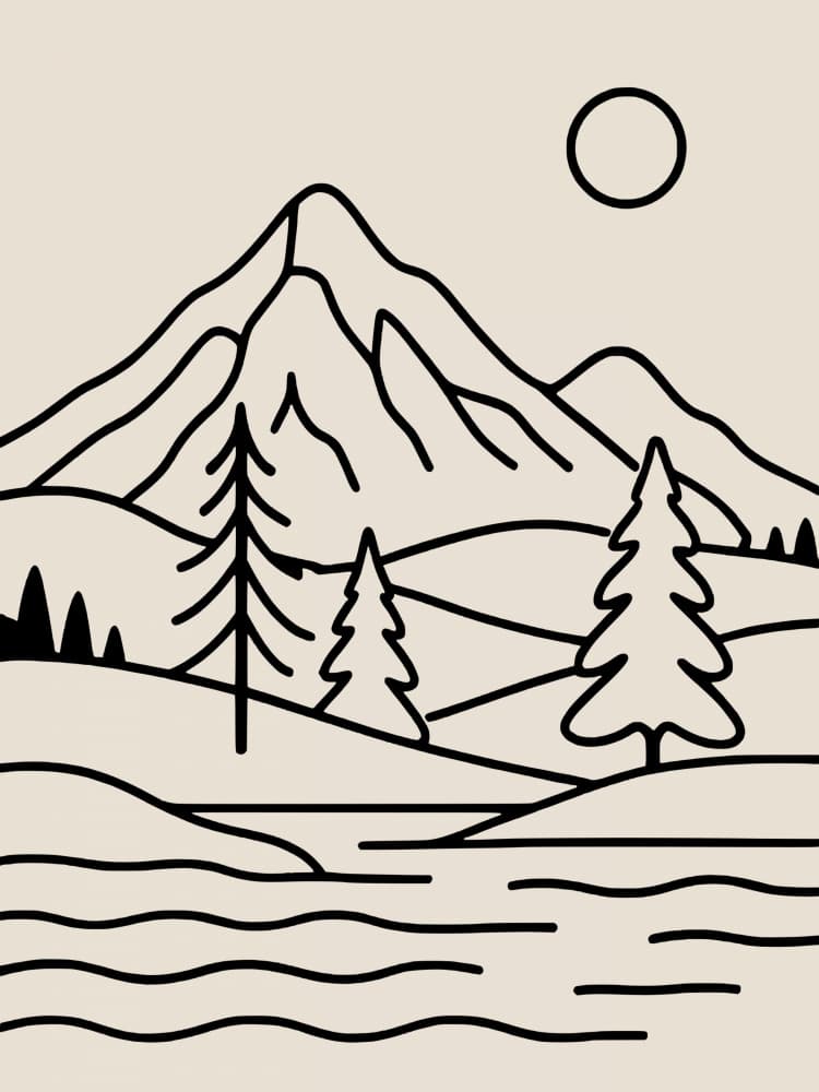 Mountain Lake Serenity by Little Dean — canvas wall art