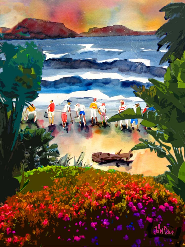 Tropical Beach Gathering by John Dunn — canvas wall art