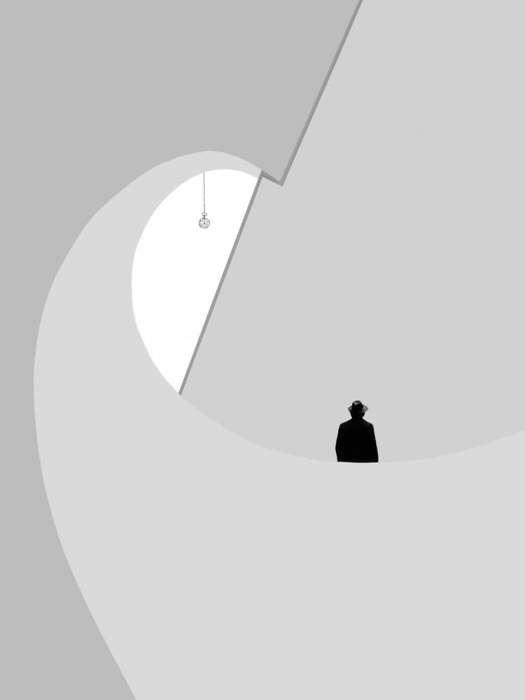 Solitary Man Under Light by Jorge Pimenta — canvas wall art