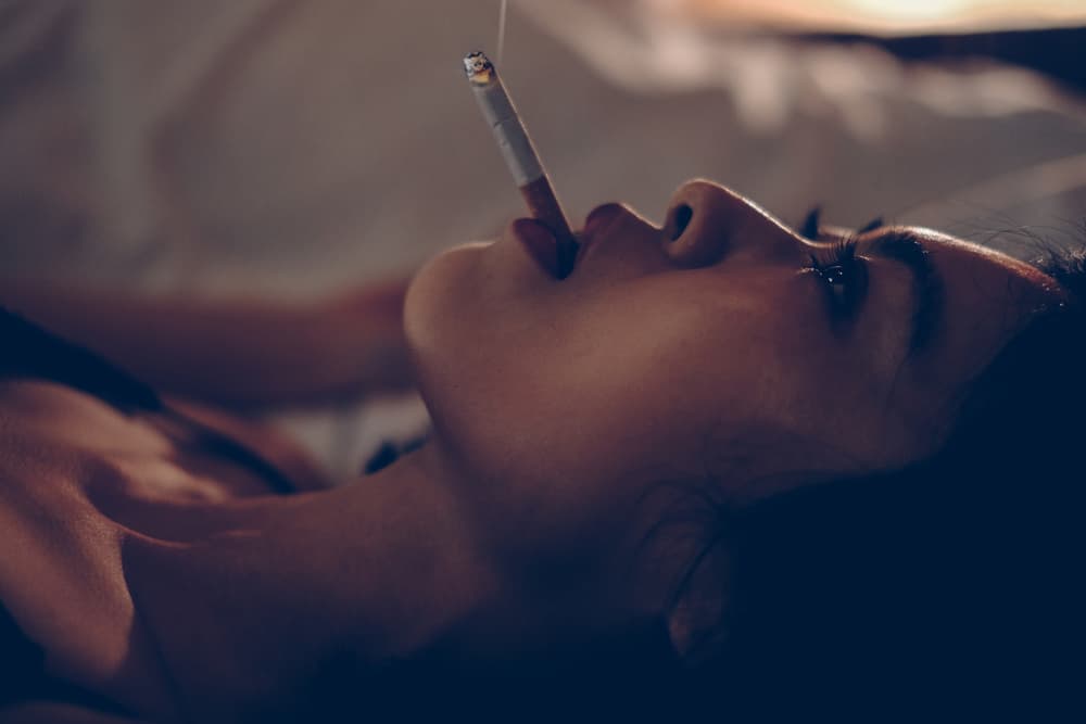 Pensive Woman Smoking by Takaaki Ishikura — canvas wall art