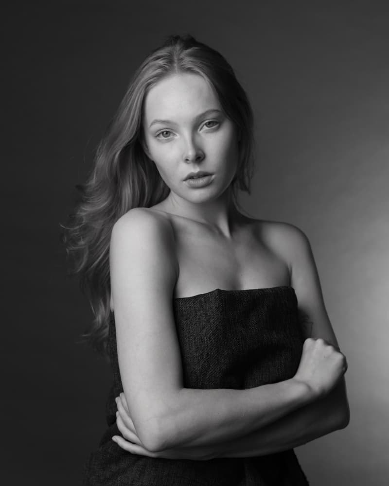 Elegant Black White Portrait by Yoram GIL — canvas wall art
