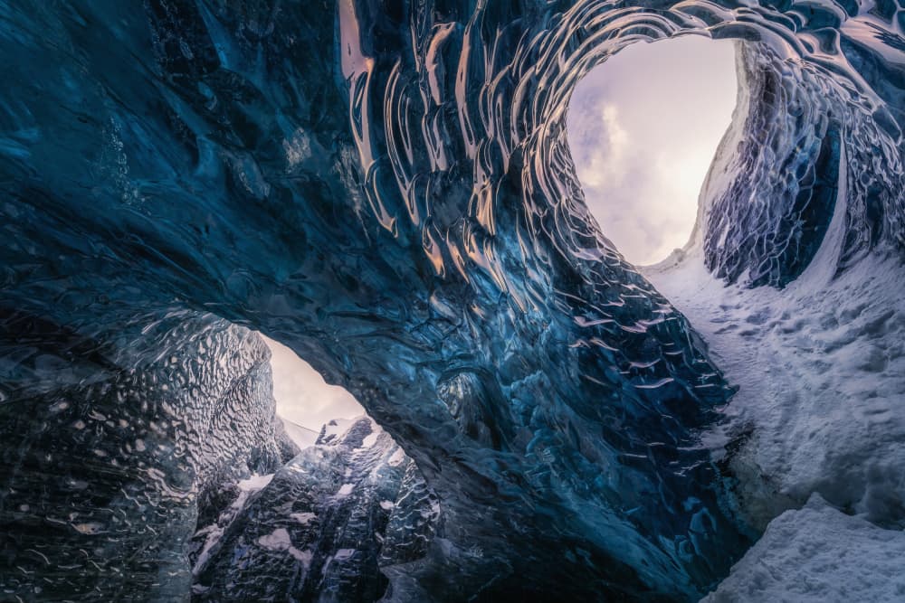 Majestic Blue Ice Cave by Jorge Ruiz Dueso — canvas wall art