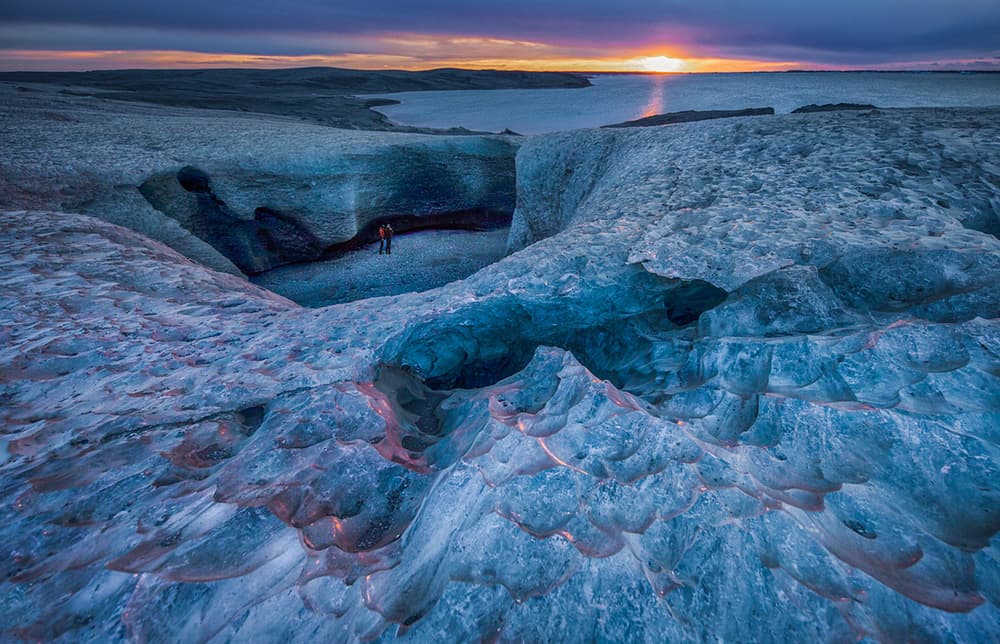 Glacier Ice Sunset by Peter Svoboda MQEP — canvas wall art