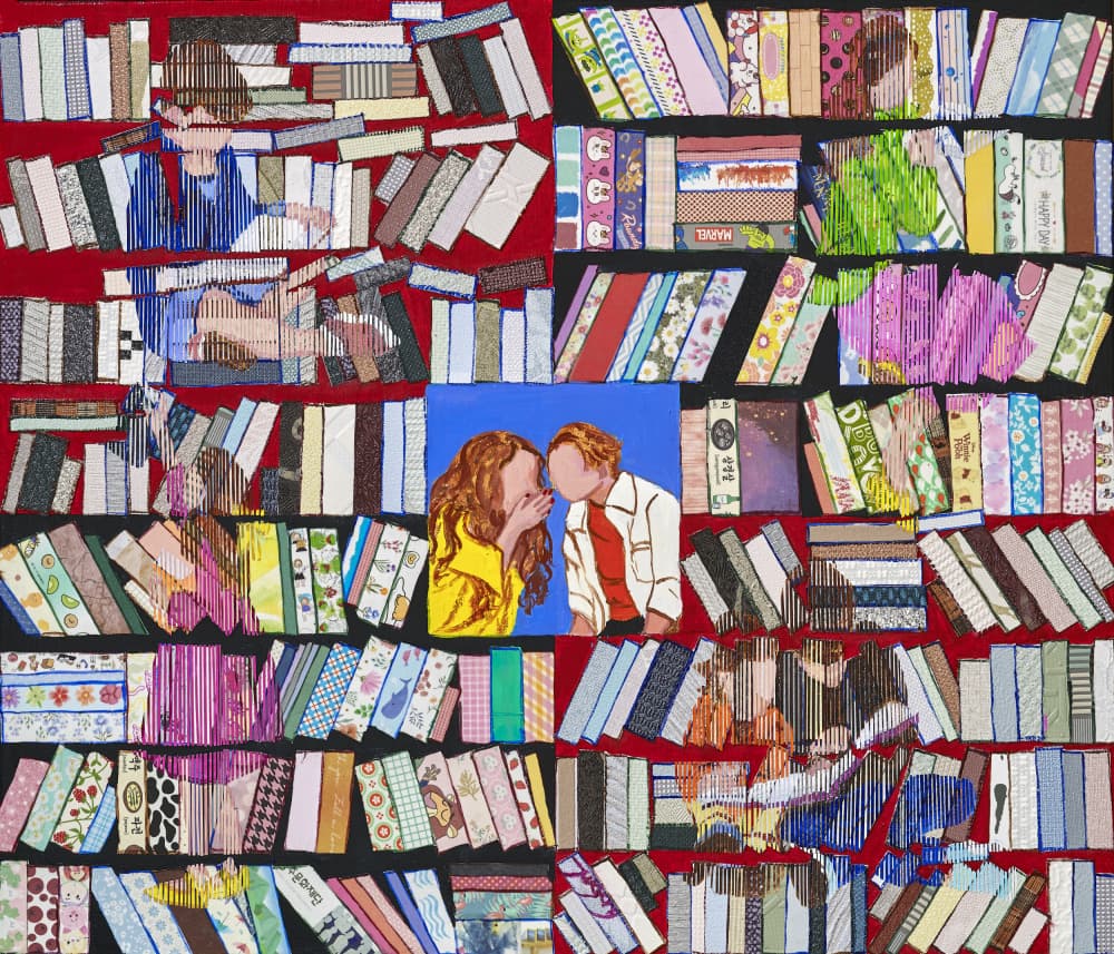 Whispers Among Books by Jukyong Park — canvas wall art
