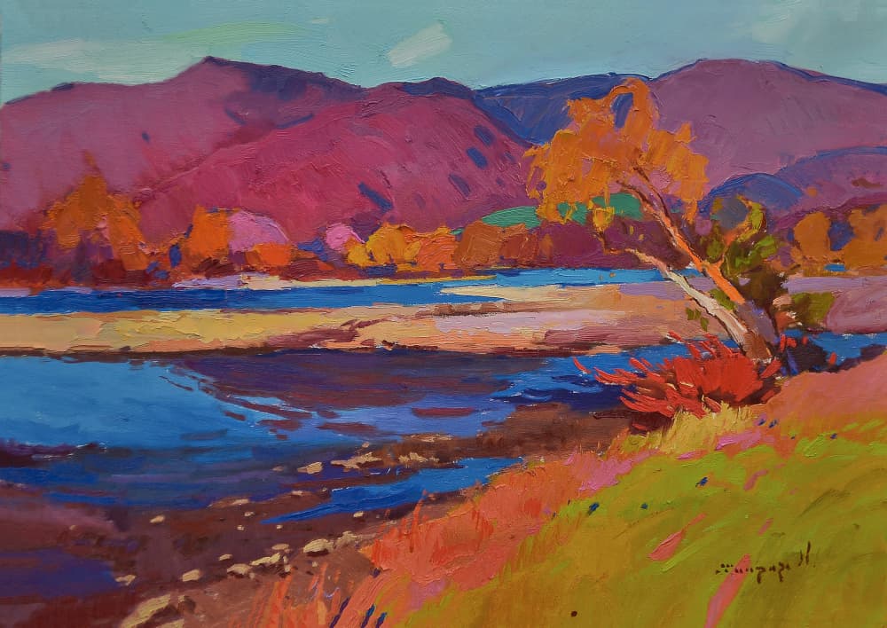 Vibrant Autumn River by Alexander Shandor — canvas wall art