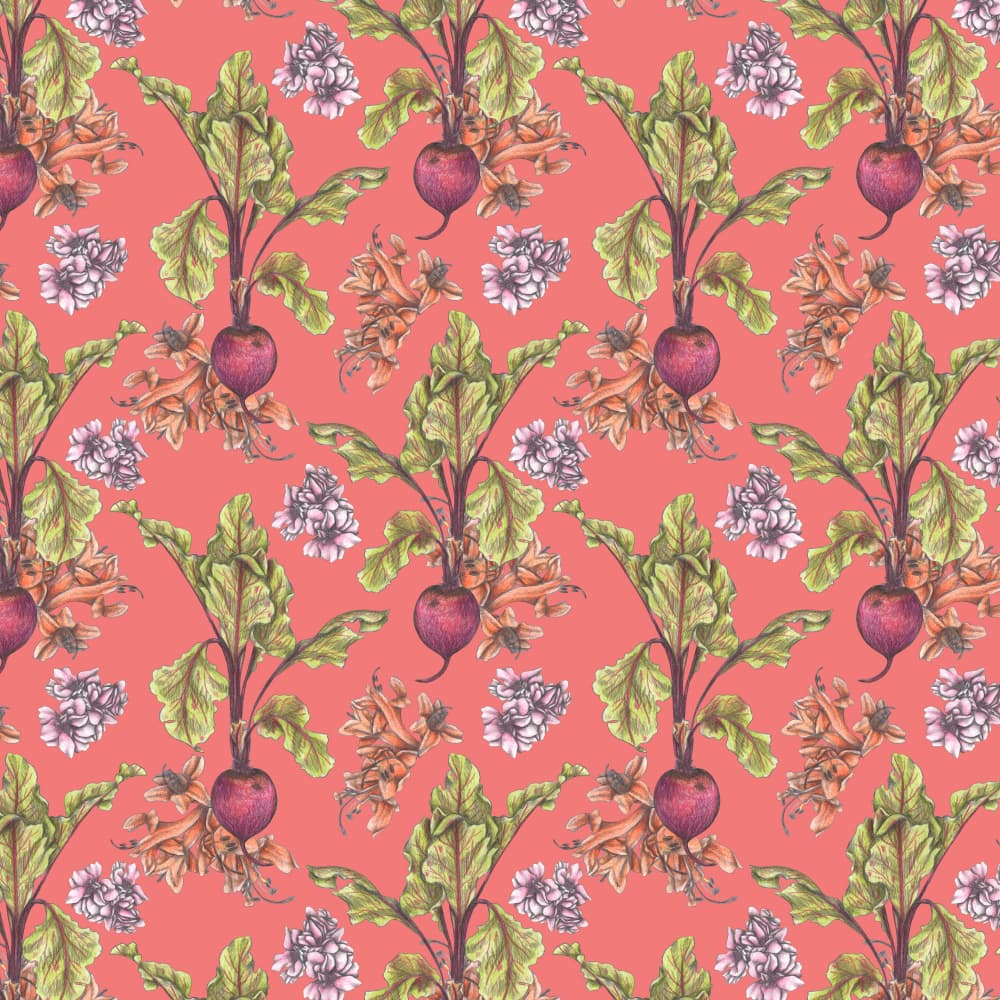 Vibrant Beetroot Garden by Cecilia Battaini — canvas wall art