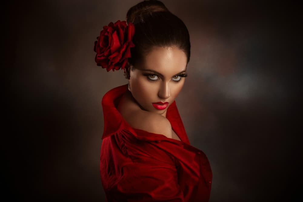 Intense Red Rose Portrait by Peppe Tambè — canvas wall art