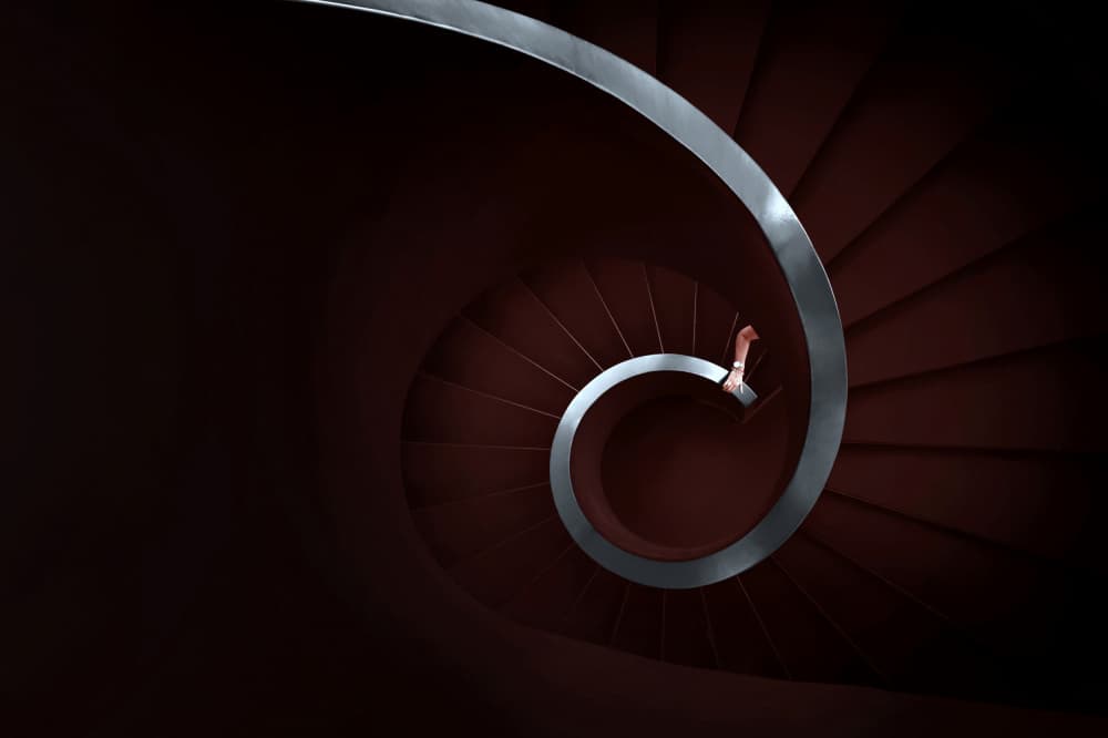 Modern Spiral Descent by Jorge Pimenta — canvas wall art