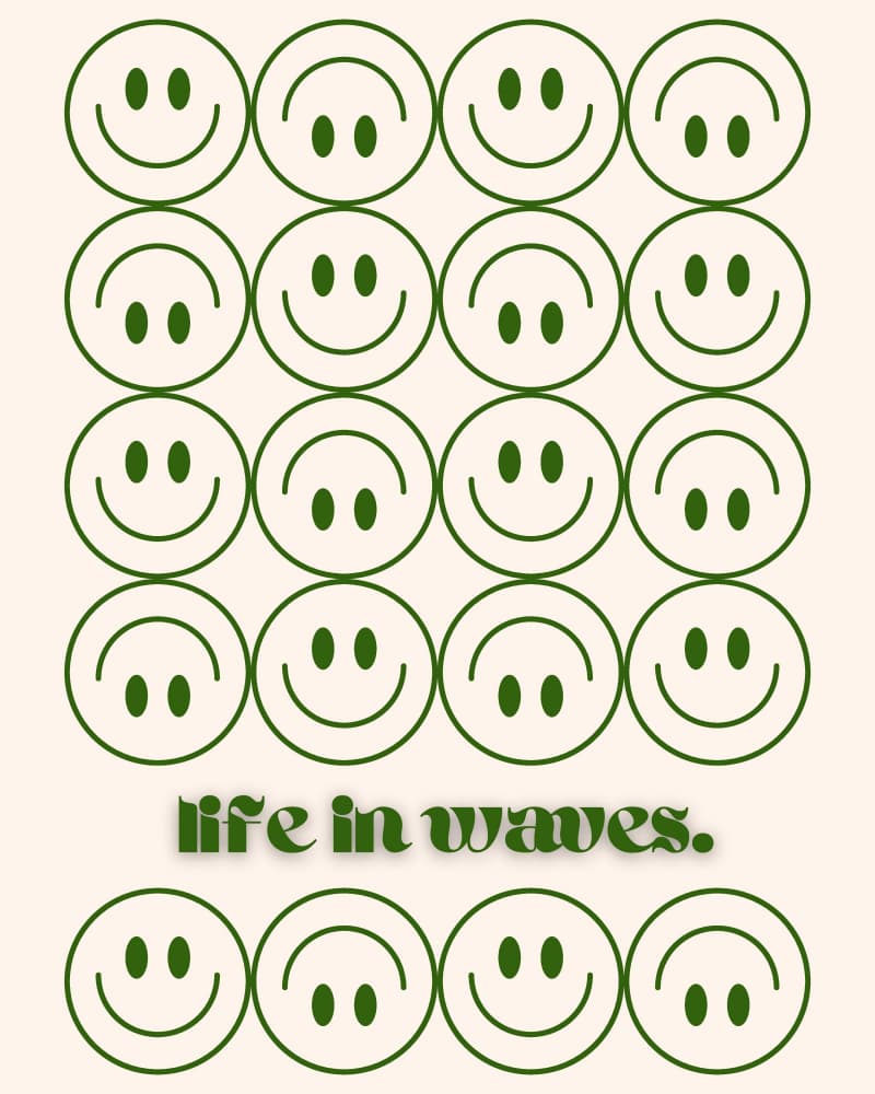 Wavy Happy Faces by Nazma Khokhar — canvas wall art