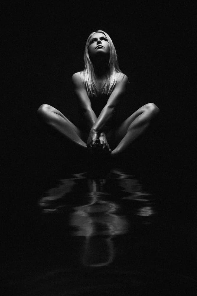 Contemplative Woman Reflection by Ruslan Bolgov — canvas wall art