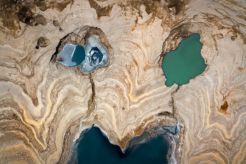 Dead Sea Sinkhole Pools by Eyal Amer — canvas wall art