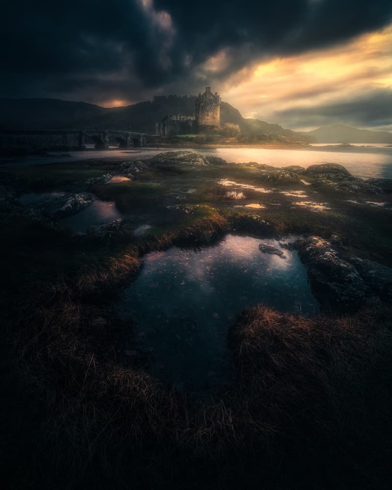 Majestic Castle Twilight by David George — canvas wall art