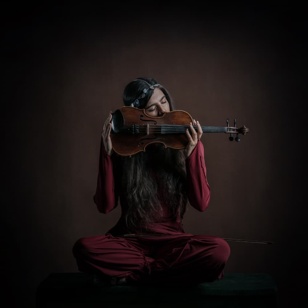 Contemplative Violinist by Moein Hasheminasab — canvas wall art