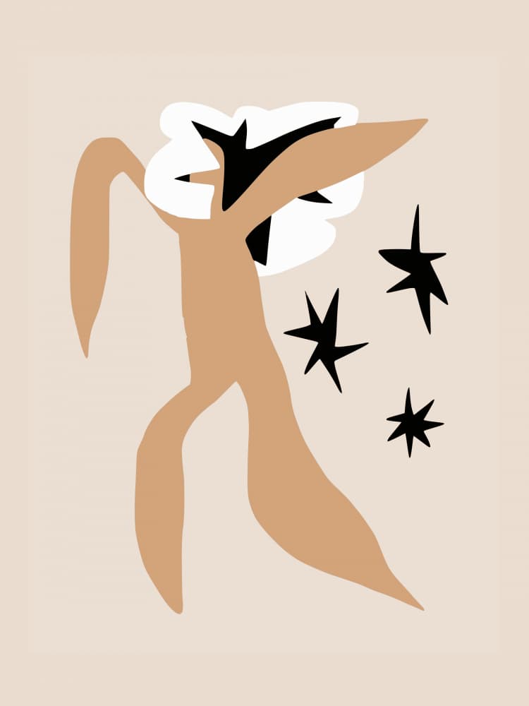 Dancing Abstract Figure by Little Dean — canvas wall art