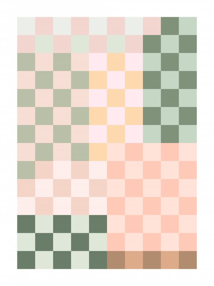 Abstract Checkerboard Squares by Elena Ristova — canvas wall art