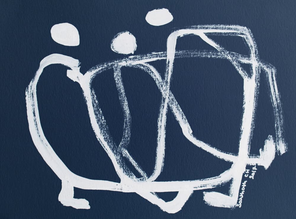 Abstract White Figures by Santhosh ch — canvas wall art