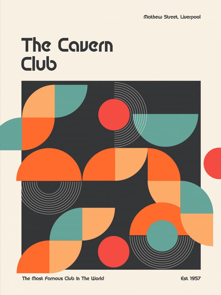 Midcentury Geometric Club Style by Retrodrome — canvas wall art
