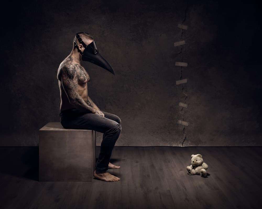 Masked Man's Solitude by Petri Damstén — canvas wall art