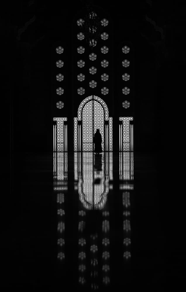 Grand Mosque Reflection by Moris Raskin — canvas wall art