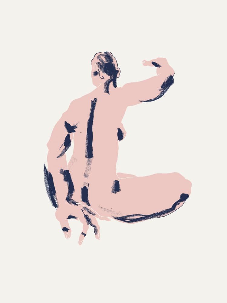 Crouching Nude Figure by Francesco Gulina — canvas wall art