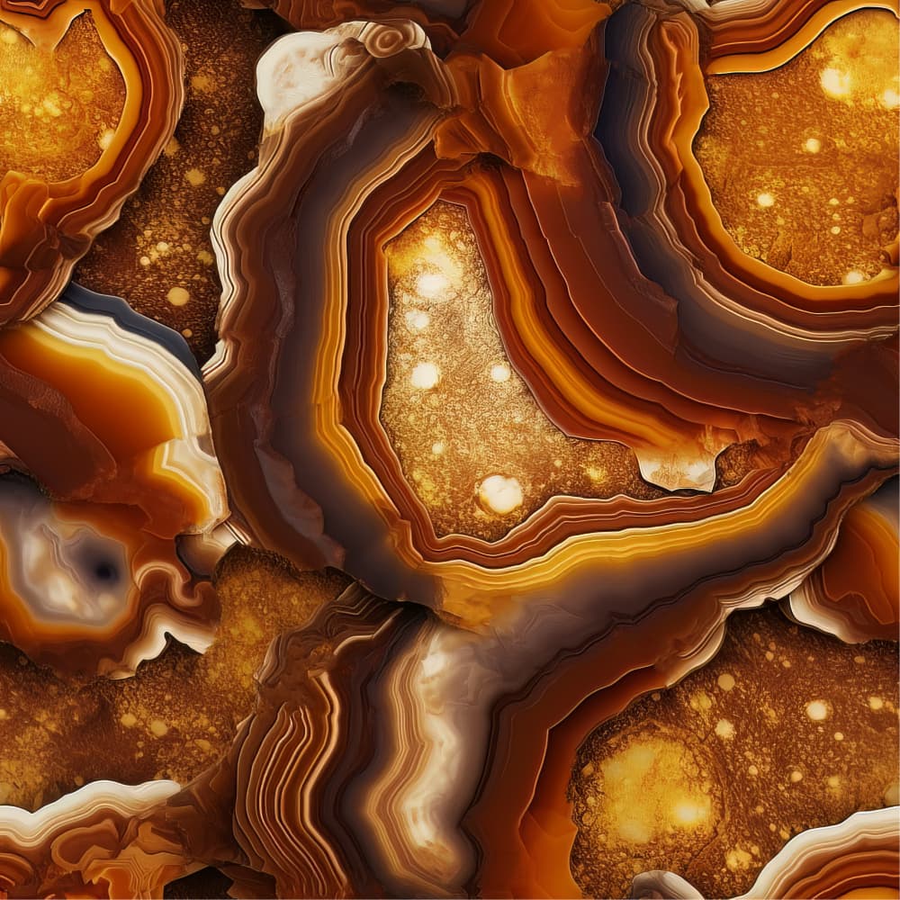 Golden Agate Layers by Bilge Paksoylu — canvas wall art