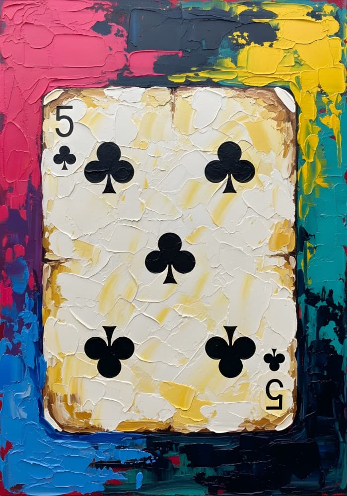 Textured Five Clubs by HUGO — canvas wall art