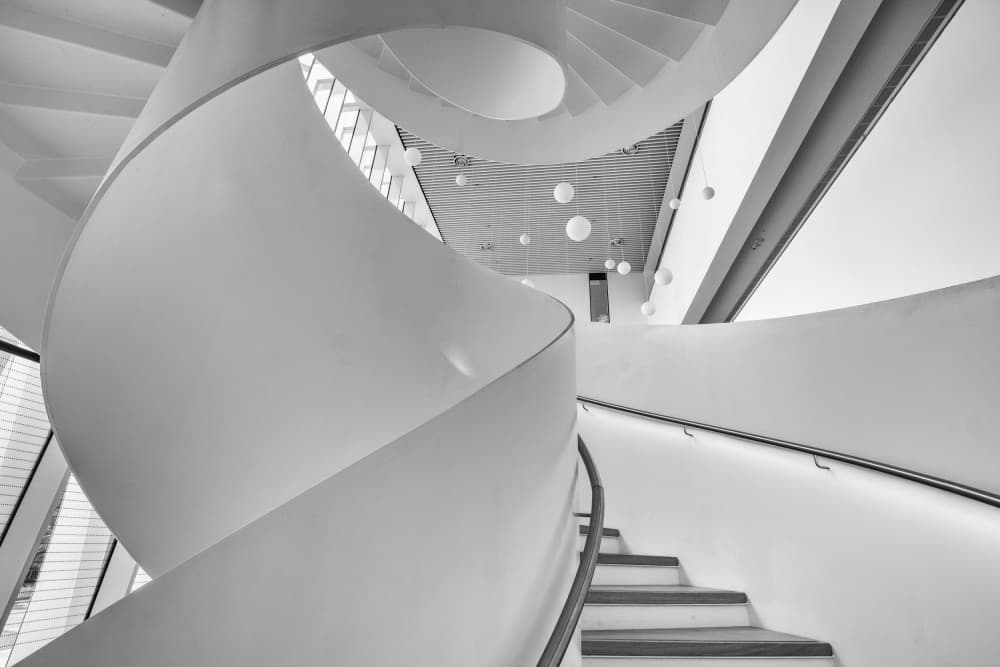 Modern Spiral Staircase by Joshua Raif — canvas wall art